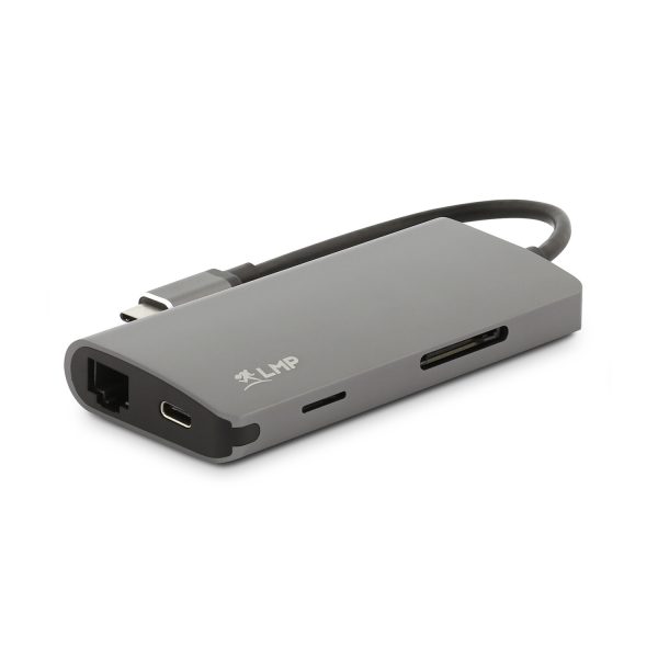 LMP USB-C mini dock space grey with power delivery