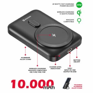 Swissten Power Bank PD 20W 10000 mAh (MagSafe-kompatibel)