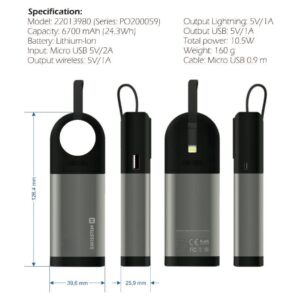 Swissten 2in1 Apple Watch MFI Power Bank 6700 mAh