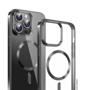 Swissten Clear Jelly Magstick Metallic pouzdro pro Apple iPhone 15 černé