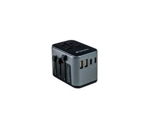 Verbatim universeller Reiseadapter UTA-03, 2xUSB-C, 2x USB-A, PD 30W, QC3.0
