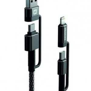 Swissten datový kabel ARAMID REINFORCED 4in1 3a 1,5 m antracit