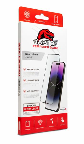 Swissten Raptor Diamond Ultra Clear 3D temperované sklo pro Apple iPhone 7/8/SE 2020/SE 2022 černé