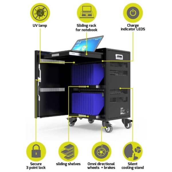 PORT CONNECT CHARGING CABINET 20 Tablets + 1 NB, černý