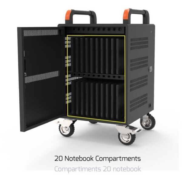 PORT CONNECT CHARGING CABINET 20 Notebooks + RACK 1xU 19’’, černý