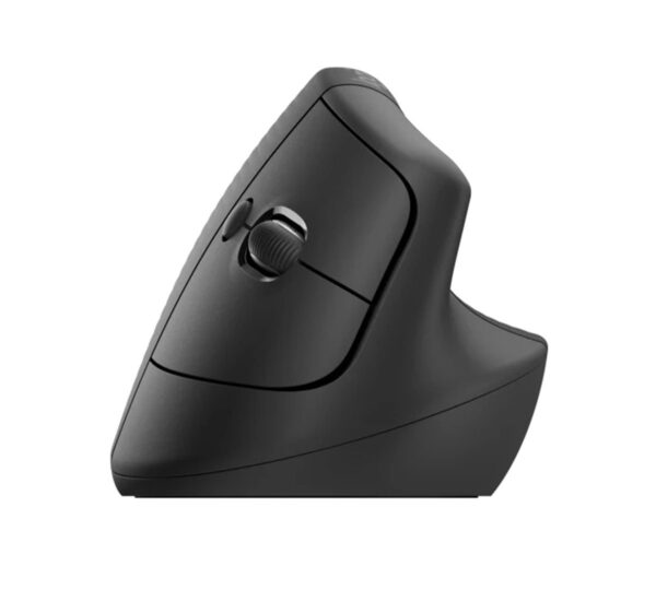 Logitech Lift, vertikální myš, bezdrátová, optická, 4000dpi, 6 tlačítek, Bluetooth, přijímač USB, šedá