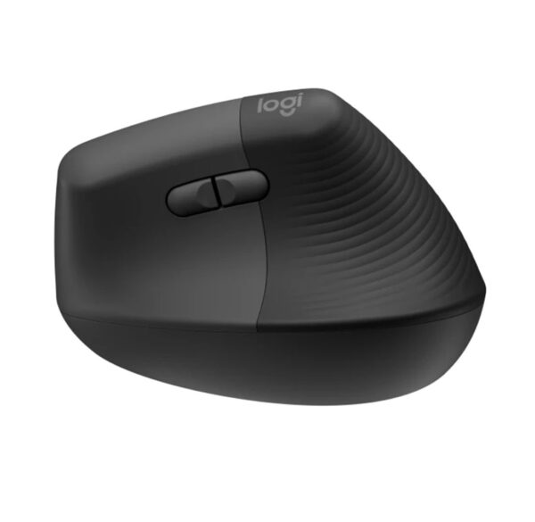Logitech Lift, vertikální myš, bezdrátová, optická, 4000dpi, 6 tlačítek, Bluetooth, přijímač USB, šedá