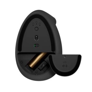 Logitech Lift, vertikální myš, bezdrátová, optická, 4000dpi, 6 tlačítek, Bluetooth, přijímač USB, šedá