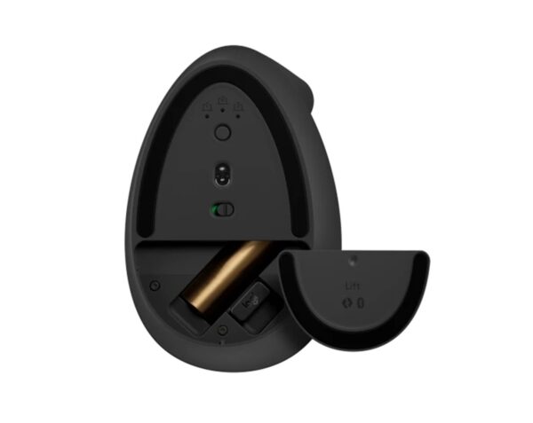 Logitech Lift, vertikální myš, bezdrátová, optická, 4000dpi, 6 tlačítek, Bluetooth, přijímač USB, šedá