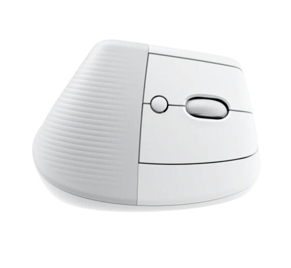 Logitech Lift vertikální, bezdrátová myš, optická, 4000dpi, 6 tlačítek, Bluetooth, přijímač USB, bílá