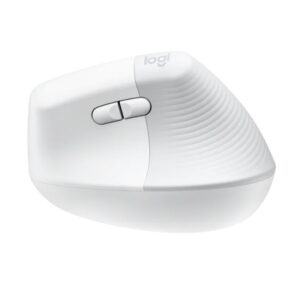 Logitech Lift vertikální, bezdrátová myš, optická, 4000dpi, 6 tlačítek, Bluetooth, přijímač USB, bílá