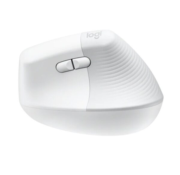 Logitech Lift vertikální, bezdrátová myš, optická, 4000dpi, 6 tlačítek, Bluetooth, přijímač USB, bílá
