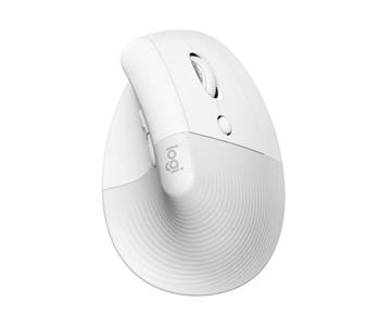 Logitech Lift vertikální, bezdrátová myš, optická, 4000dpi, 6 tlačítek, Bluetooth, přijímač USB, bílá