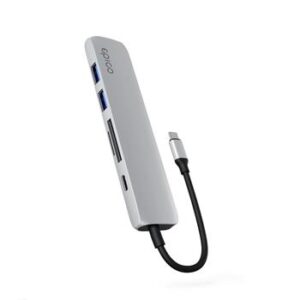 Epico 6-in-1 Aluminium hub 8K USB-C - Silber