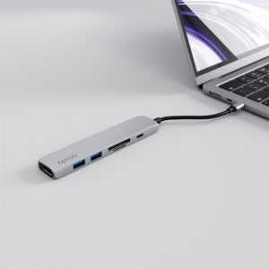 Epico 6-in-1 aluminium hub 8K USB-C - Silver