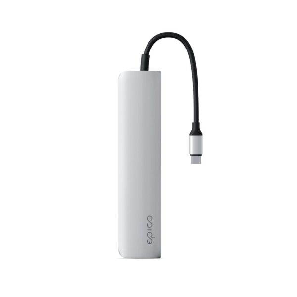 Epico 6-in-1 aluminium hub 8K USB-C - Silver