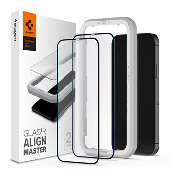 Spigen Glass tR ALM FC Black, 2P - iPhone 12/Pro