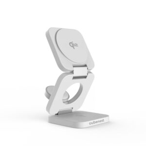 Cubenest Qi2 3in1 Magnetic Wireless charger EQ310 Fold White