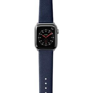 LAUT Prestige – kožený řemínek na Apple Watch 42/44 mm – modrý