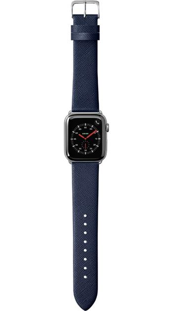 LAUT Prestige – kožený řemínek na Apple Watch 42/44 mm – modrý