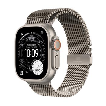 Apple Watch Ultra 3 GPS + Cellular 49mm Natural Titanium Case with Natural Titanium Milanese Loop - Large