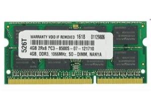 4 GB DDR3 1066 MHz SODIMM pro MB Intel