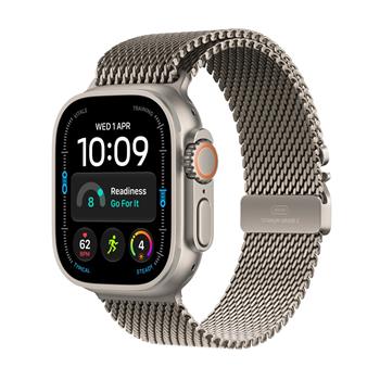 Apple Watch Ultra 4 GPS + Cellular 49mm Natural Titanium Case with Natural Titanium Milanese Loop - S
