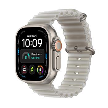 Apple Watch Ultra 4 GPS + Cellular 49mm Natural Titanium Case with Translucent Grey Ocean Band
