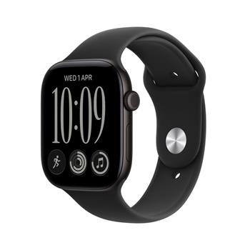 Apple Watch Series 12 GPS + Cellular 42mm Black Aluminium Case with Black Sport Band - M/L