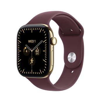 Apple Watch Series 12 GPS + Cellular 42mm Radiant Gold Titanium Case with Burgundy Sport Band - M/L