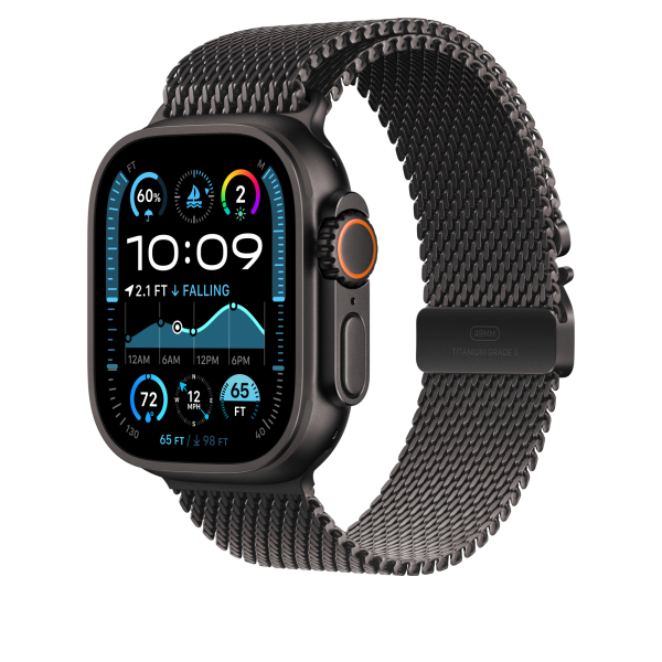 Apple Watch 49mm Black Titanium Milanese Loop - Small