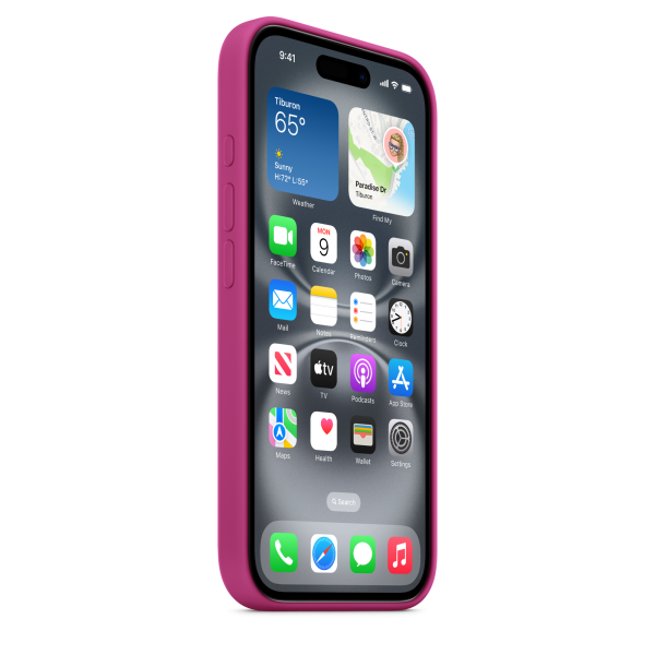 Apple iPhone 16 Silicone Case with MagSafe - Fuchsia