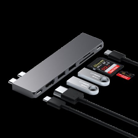 Satechi PRO HUB SLIM (1xUSB4,1xHDMI,2xUSB-A,SD/MicroSD,UHS-I up to 104MB/s, SD/SDHC/SDXC up to 2TB,1xUSB-C) - Midnight Black