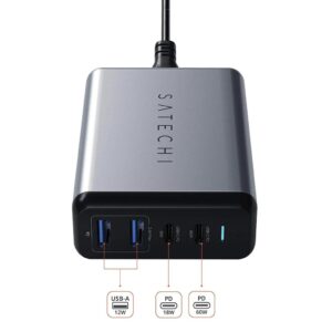 Satechi 75W Dual TYPE-C travel adapter Space Gray