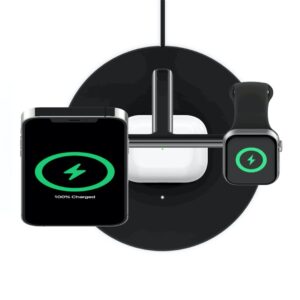 Belkin BOOST CHARGE™ PRO MagSafe 3-in-1 Kabelloses Laden für iPhone / Apple Watch / AirPods, Schwarz - NEUE VERSION