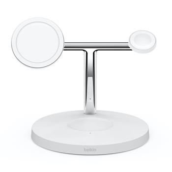 Belkin BOOST CHARGE™ PRO MagSafe 3-in-1 Kabelloses Laden für iPhone / Apple Watch / AirPods, Weiß - NEUE VERSION