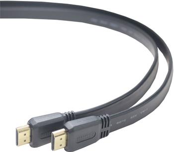 PremiumCord HDMI High Speed + Ethernet Flachkabel, vergoldete Anschlüsse, 2m