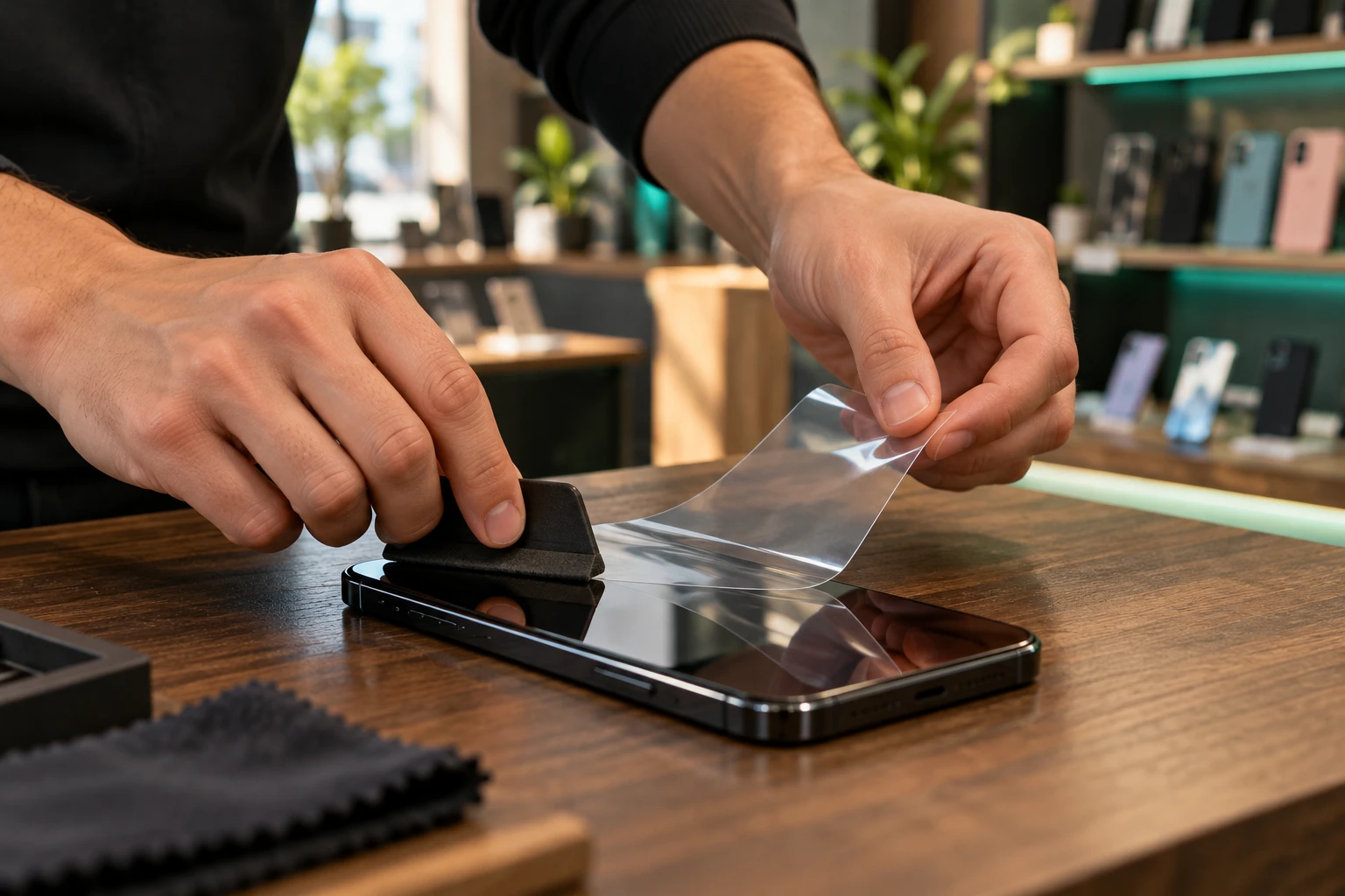 SMARTCOVER Folienschneidemaschine mit Display + 50 Smartphone-Folien