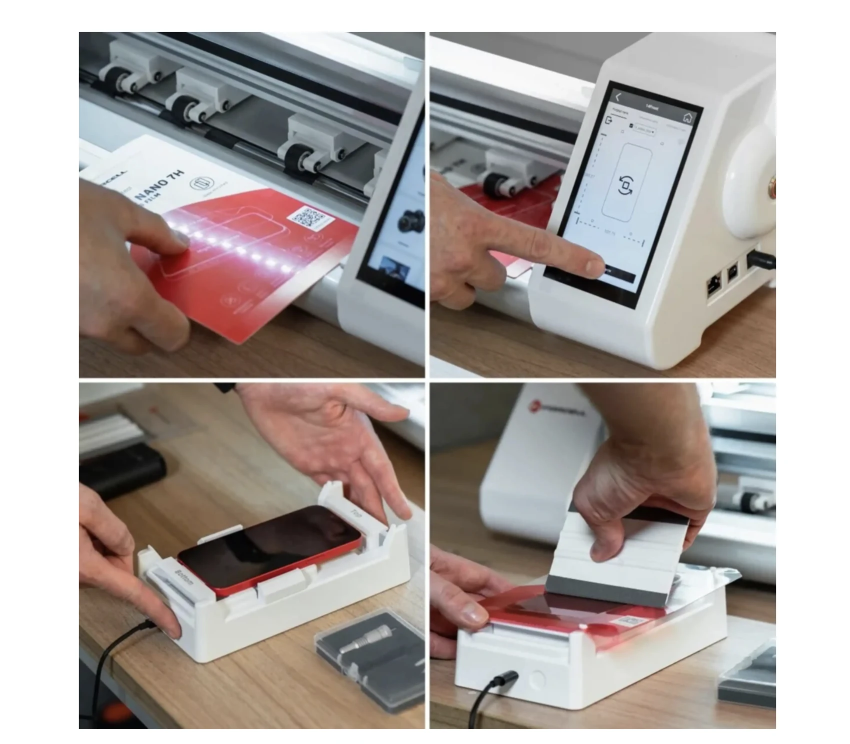 SMARTCOVER Folienschneidemaschine mit Display + 50 Smartphone-Folien